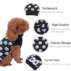 CuteBone skull dog sweater back-view highlights cozy Halloween style.