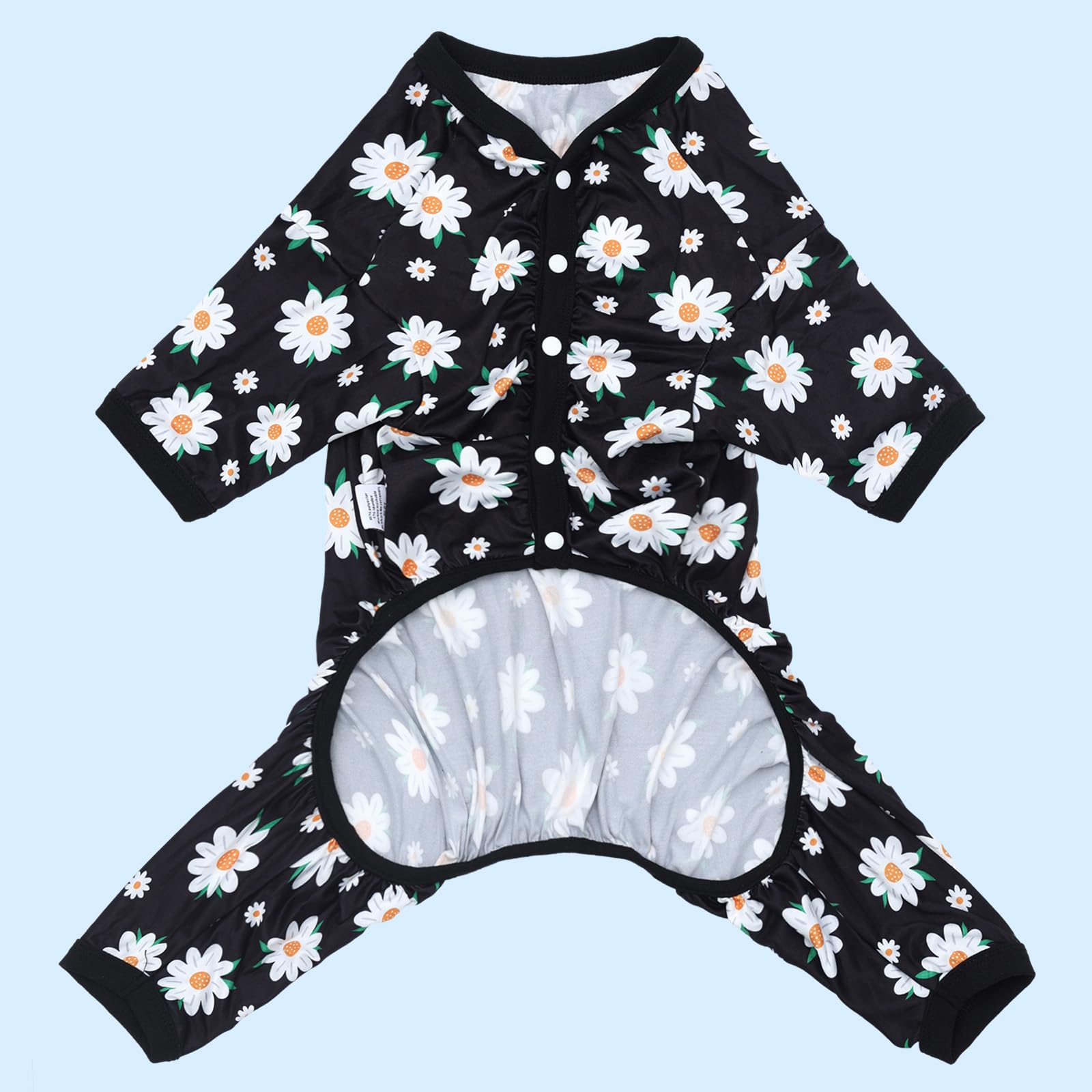 CuteBone stretchy calming-pajamas on a dog, aiding light anxiety relief and comfortable movement