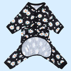 CuteBone stretchy calming-pajamas on a dog, aiding light anxiety relief and comfortable movement