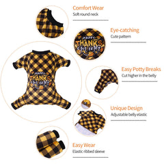 CuteBone Thanksgiving dog pajamas design pattern highlights festive style for holiday photos.