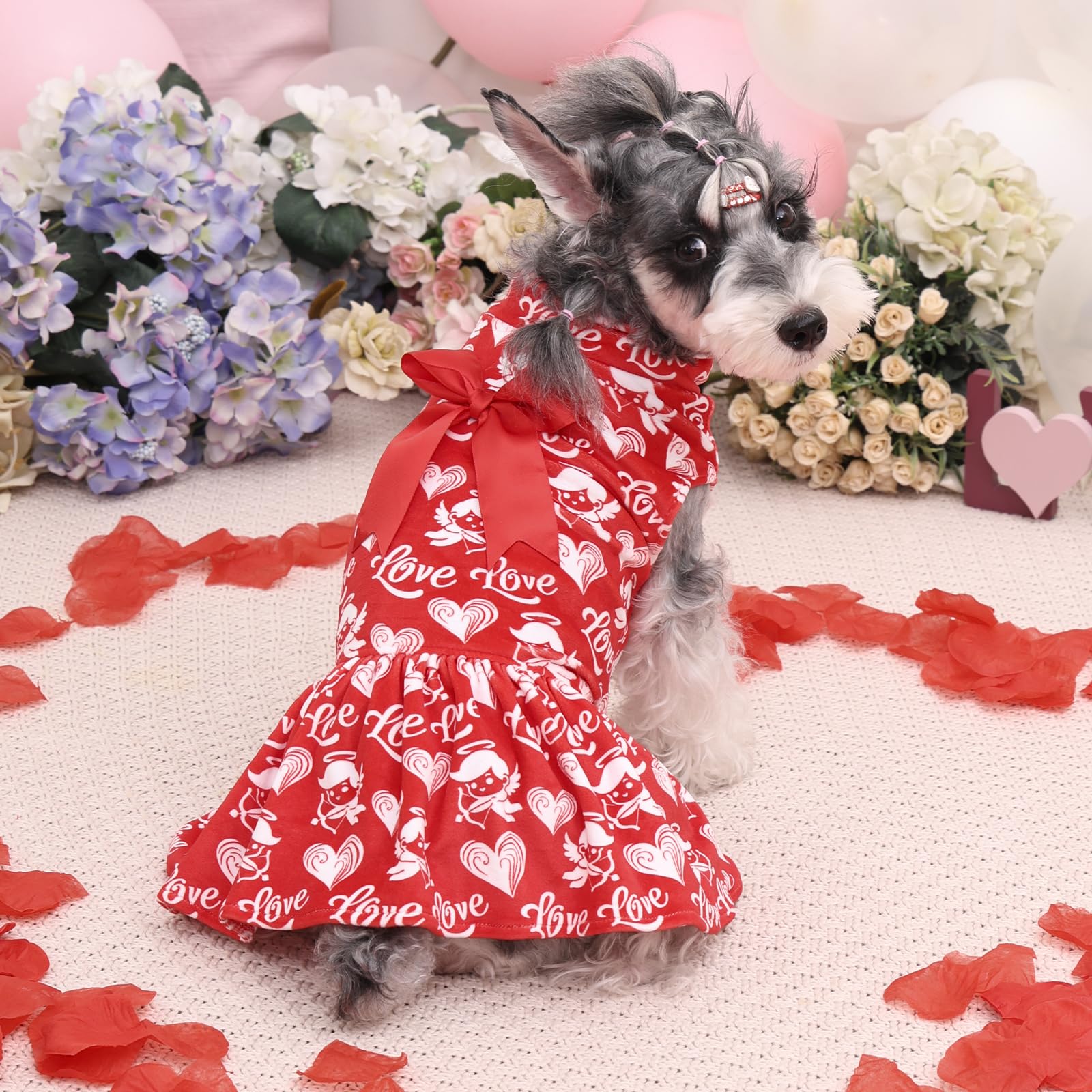 CuteBone Turtleneck Velvet Dress back view emphasizes lightweight cozy material for small dogs.