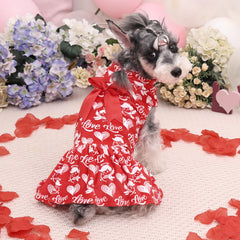 CuteBone Turtleneck Velvet Dress back view emphasizes lightweight cozy material for small dogs.