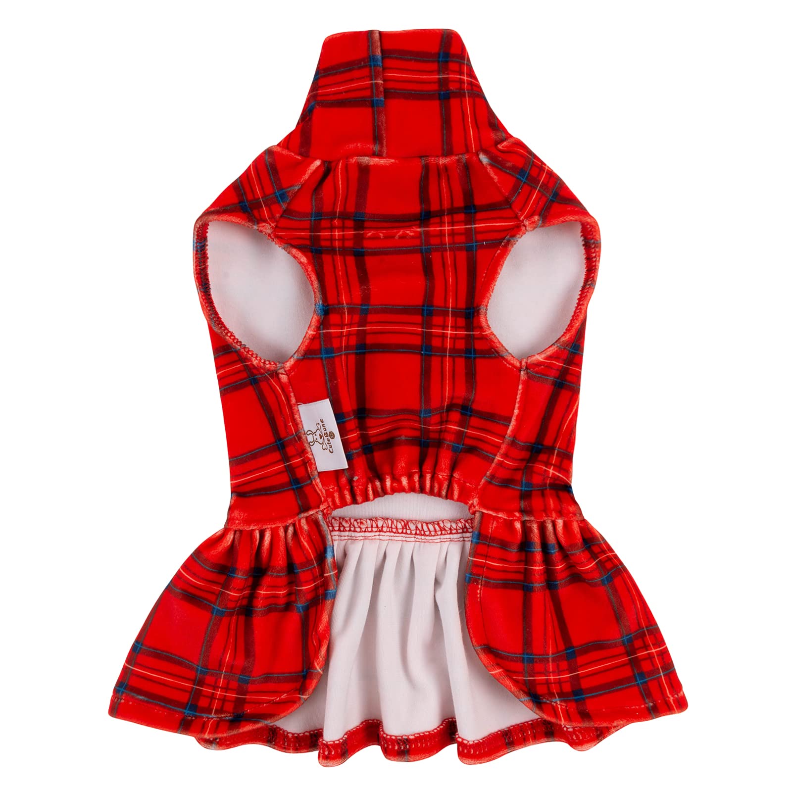 CuteBone velvet dress front view on dog for a party-ready look.