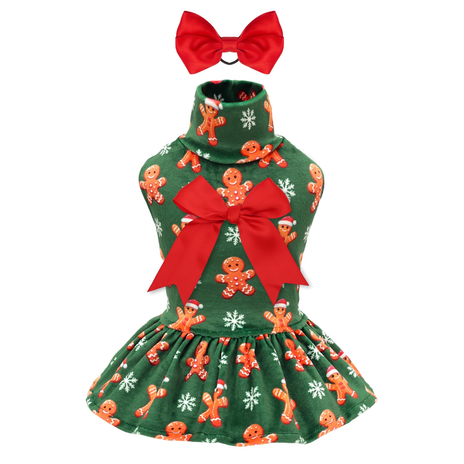 CuteBone turtleneck velvet dress for small dogs, stylish everyday wear