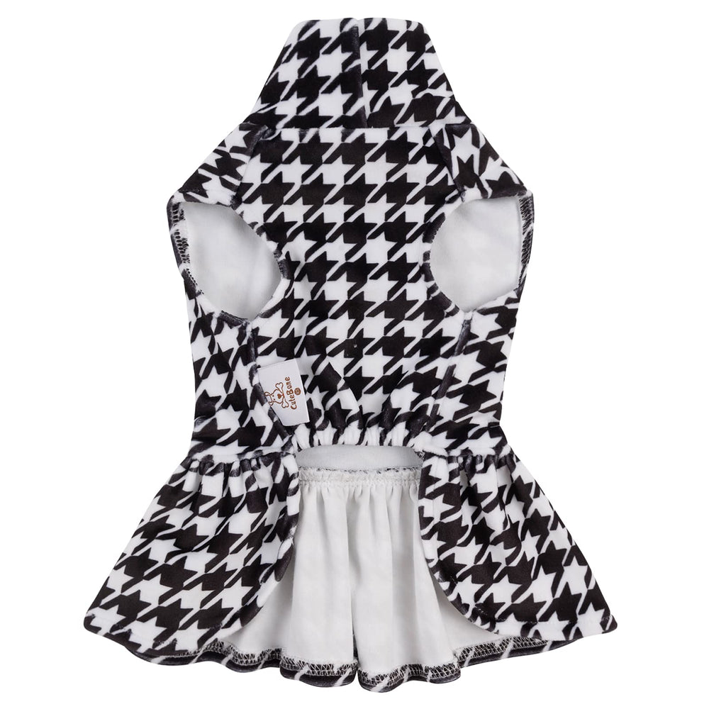 CuteBone velvet dress with bow rope shows charming accessory included.