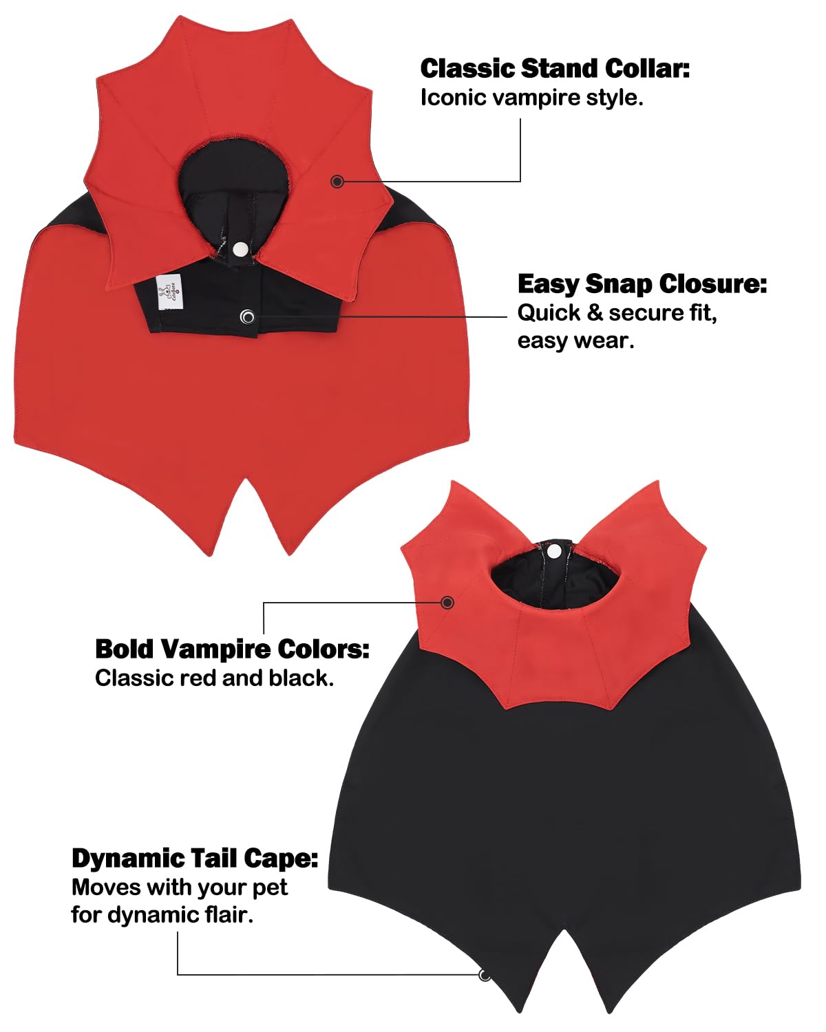CuteBone vampire dog costume fangs add playful spooky detail for imaginative cosplay.