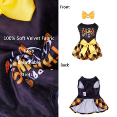 CuteBone velvet dress small-dog closeup reveals soft, breathable fabric and gentle stretch