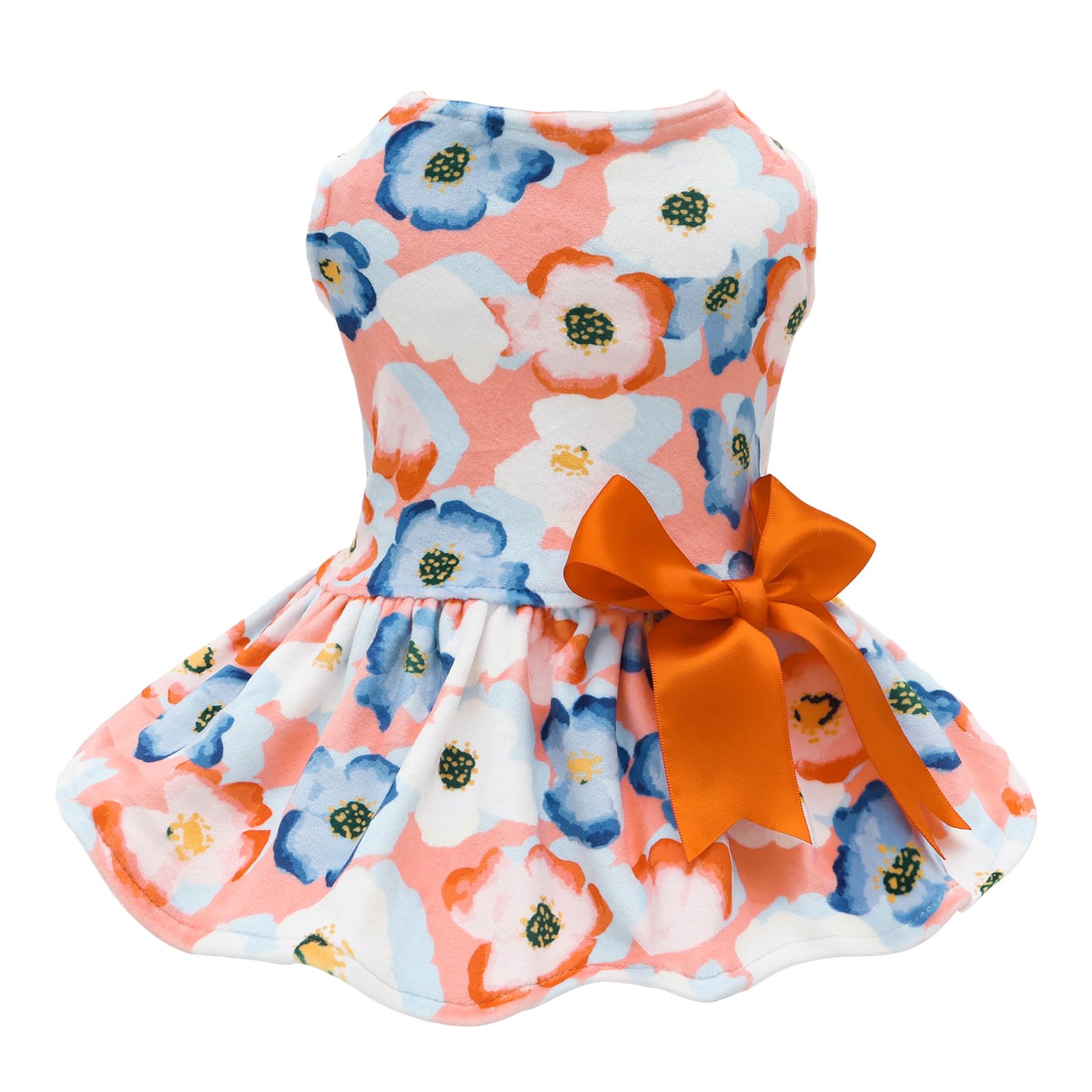 CuteBone velvet dog dress with pullover design for easy dressing and comfortable movement.