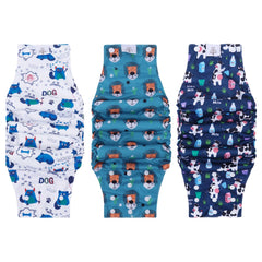 CuteBone washable dog diapers with male snaps pack 3pcs keep dogs dry during outings.