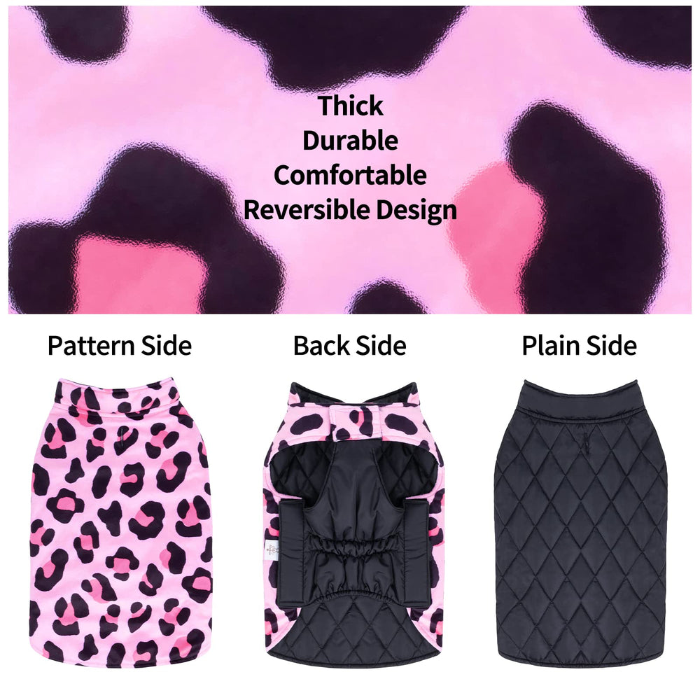 CuteBone winter dog coat reversible design shown in two color options for versatility.