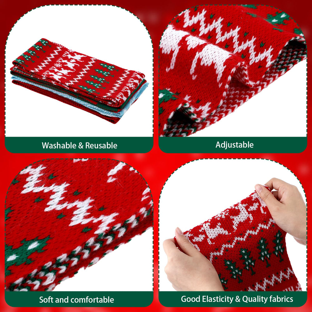Cutecrop Christmas knitted dog scarf in black; sleek holiday accessory for dogs.