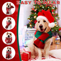 Cutecrop Christmas knitted dog scarf in blue; playful color for daily wear.