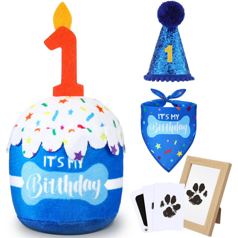 Cutecrop Dog 1st Birthday set with hat and bandana elevate festive photos.