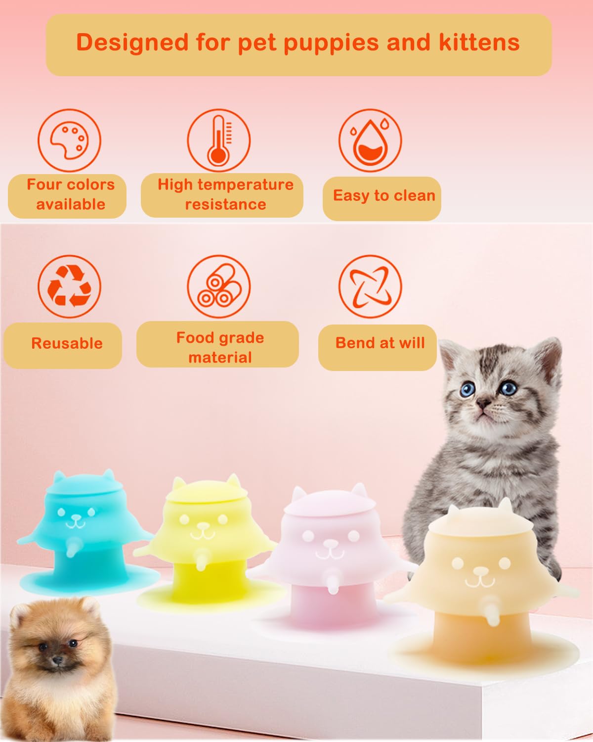 CUTENNIOU kitten and puppy feeding kit includes nipples and dropper for flexibility