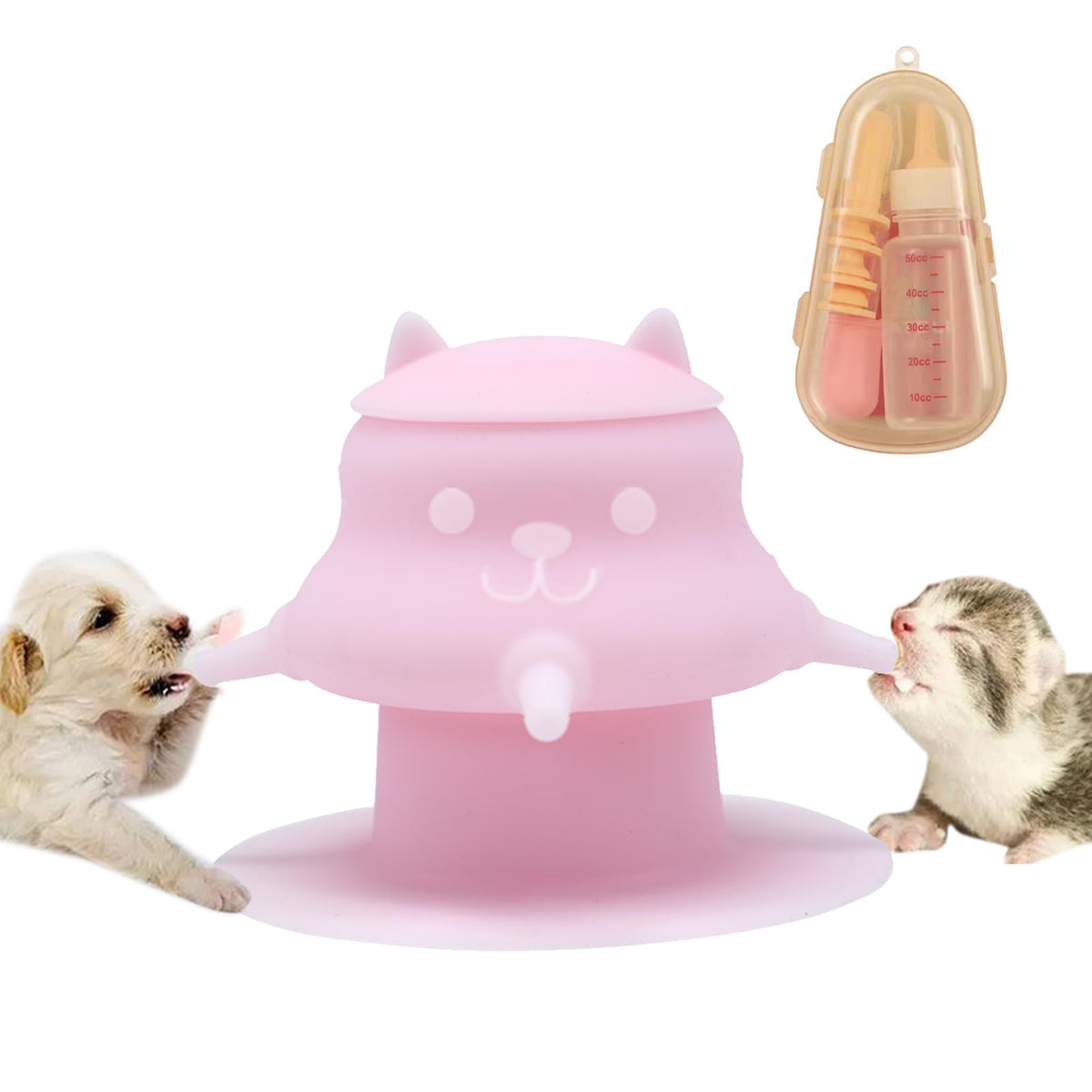 CUTENNIOU puppy feeder 230ml bottle enables multi-puppy feeding with a natural nipple flow