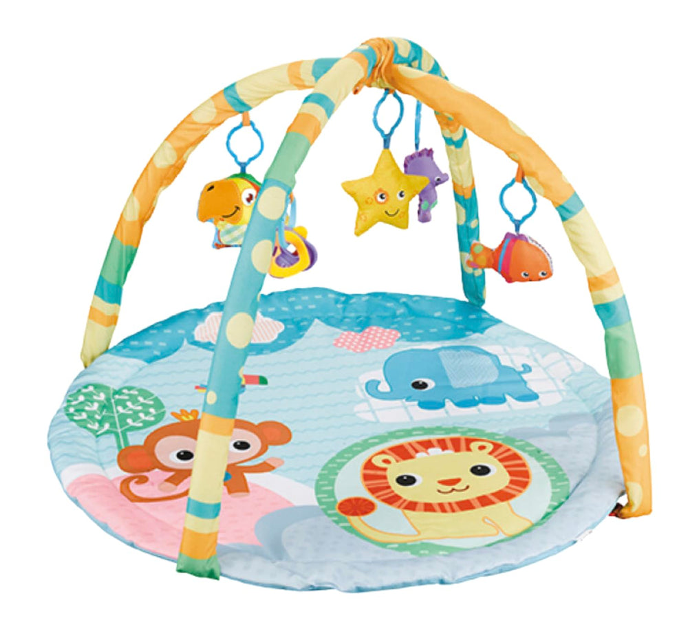 Compact, storage-friendly design of Cutie Patootie Playhouse Play Gym saves space after play.