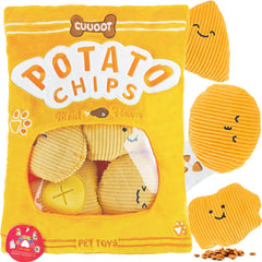 CUUOOT dog puzzle toy crinkle squeaker for engaging mental stimulation during play.