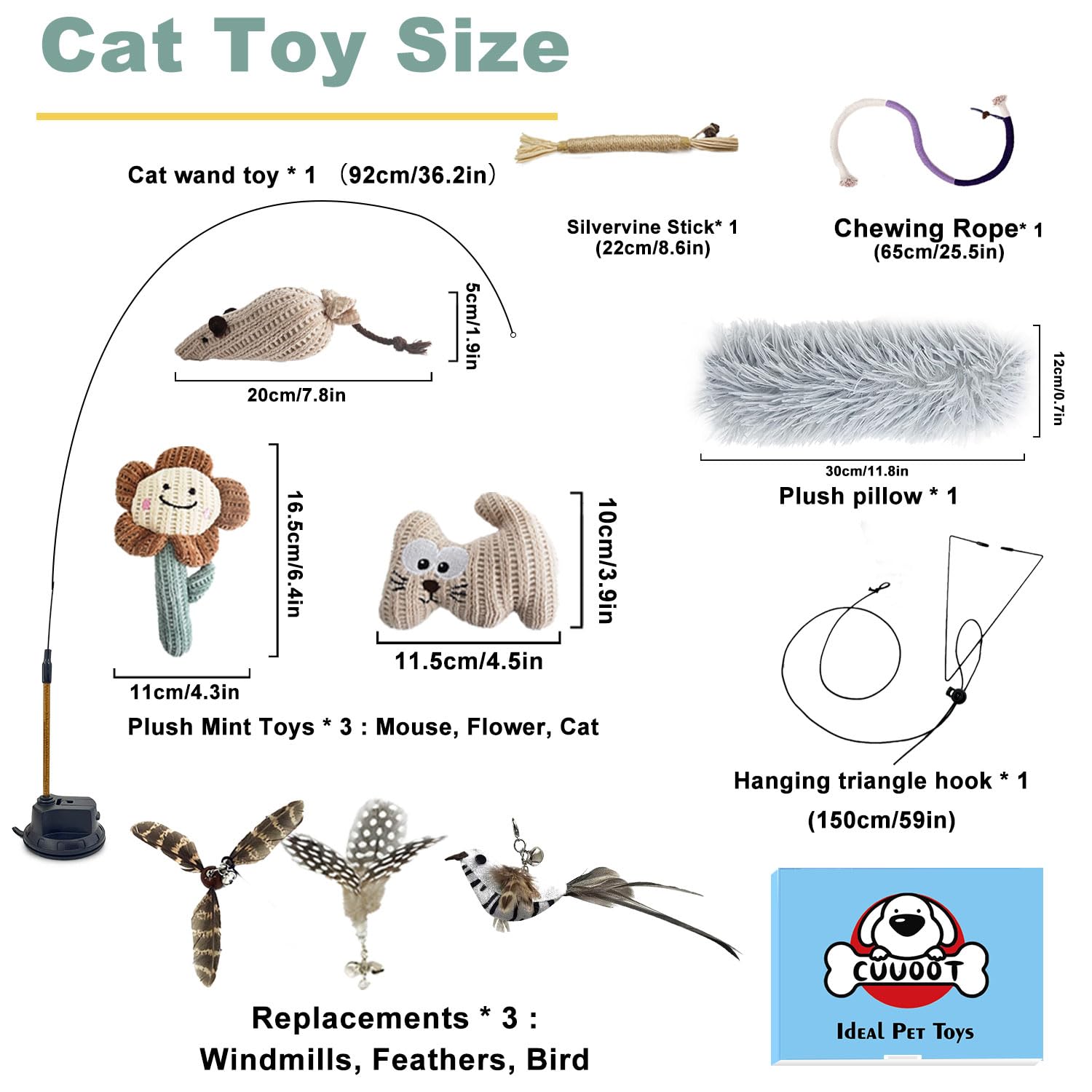 CUUOOT plush pillow with catnip crinkle for engaging comfort play.