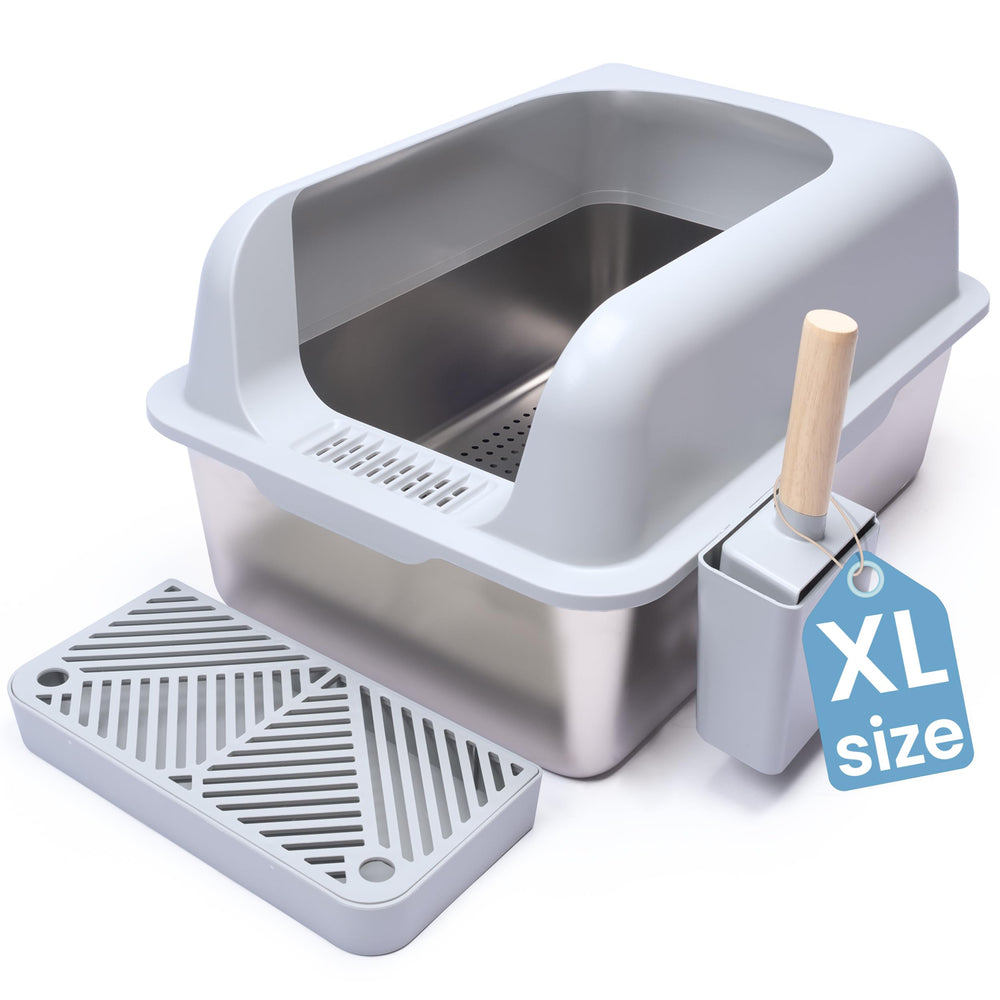 CVG GOODS XL stainless steel sifting litter box shell shows easy cleanup and odor containment.