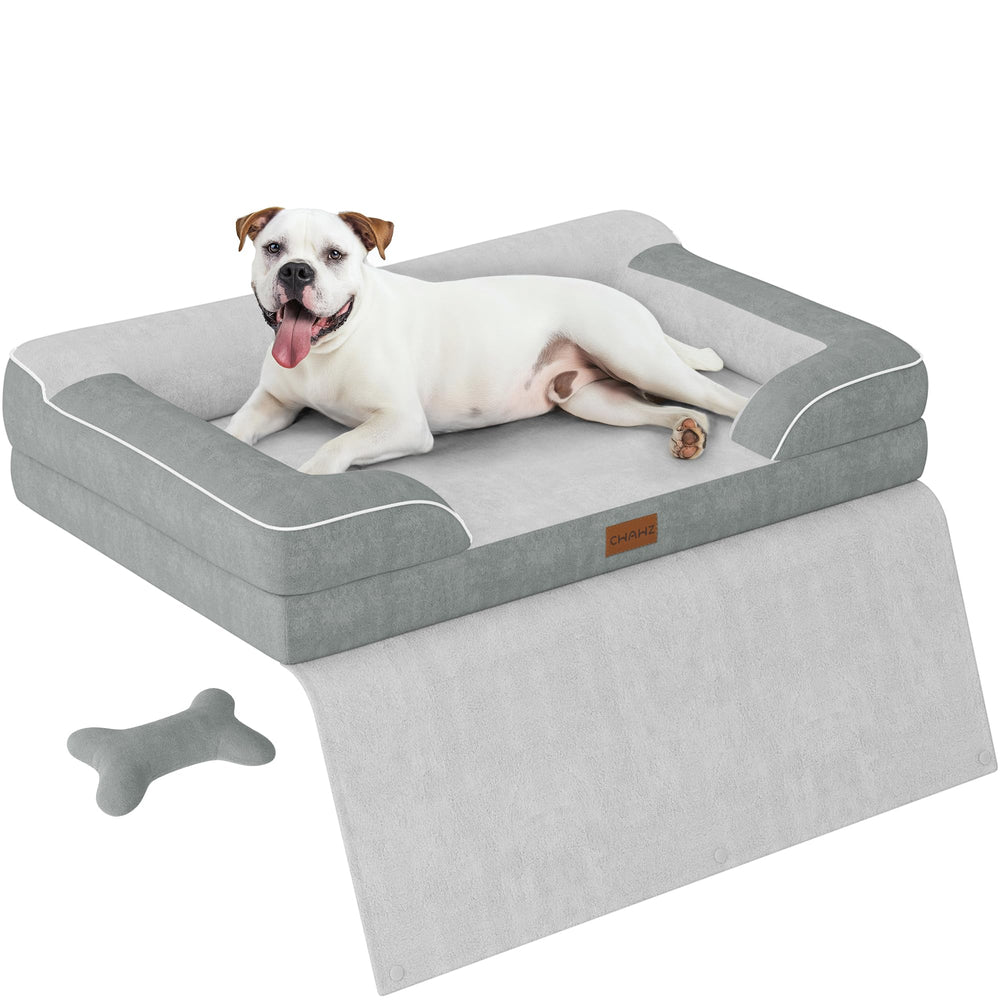 CWAWZ dog bed large with orthopedic foam provides joint-friendly support for restful nights.