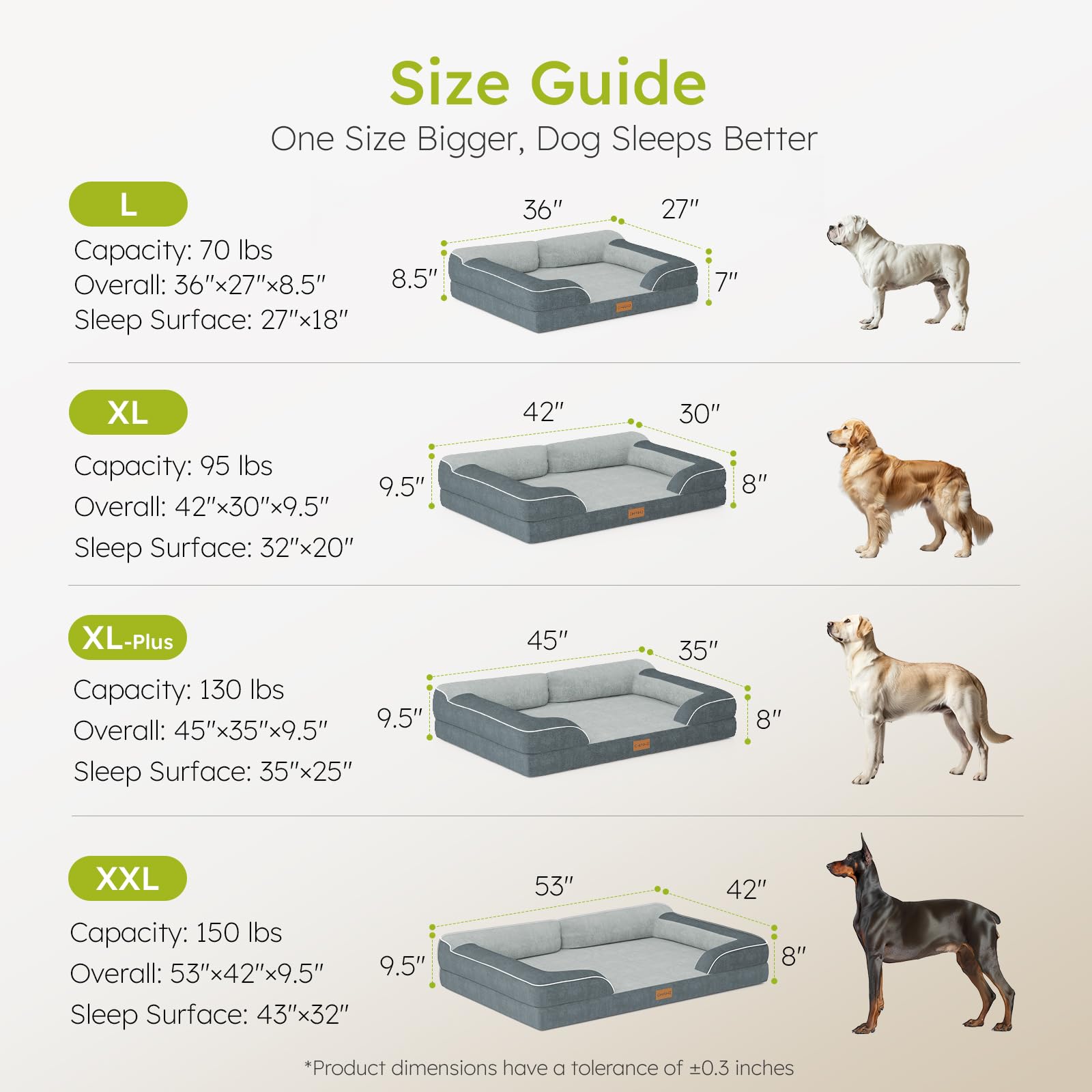 CWAWZ Jumbo Dog Bed CertiPUR-US memory foam detail supports comfortable rest.