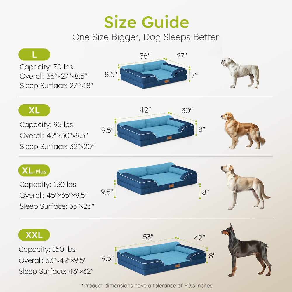 CWAWZ jumbo bed non-slip bottom; stable on slick floors.
