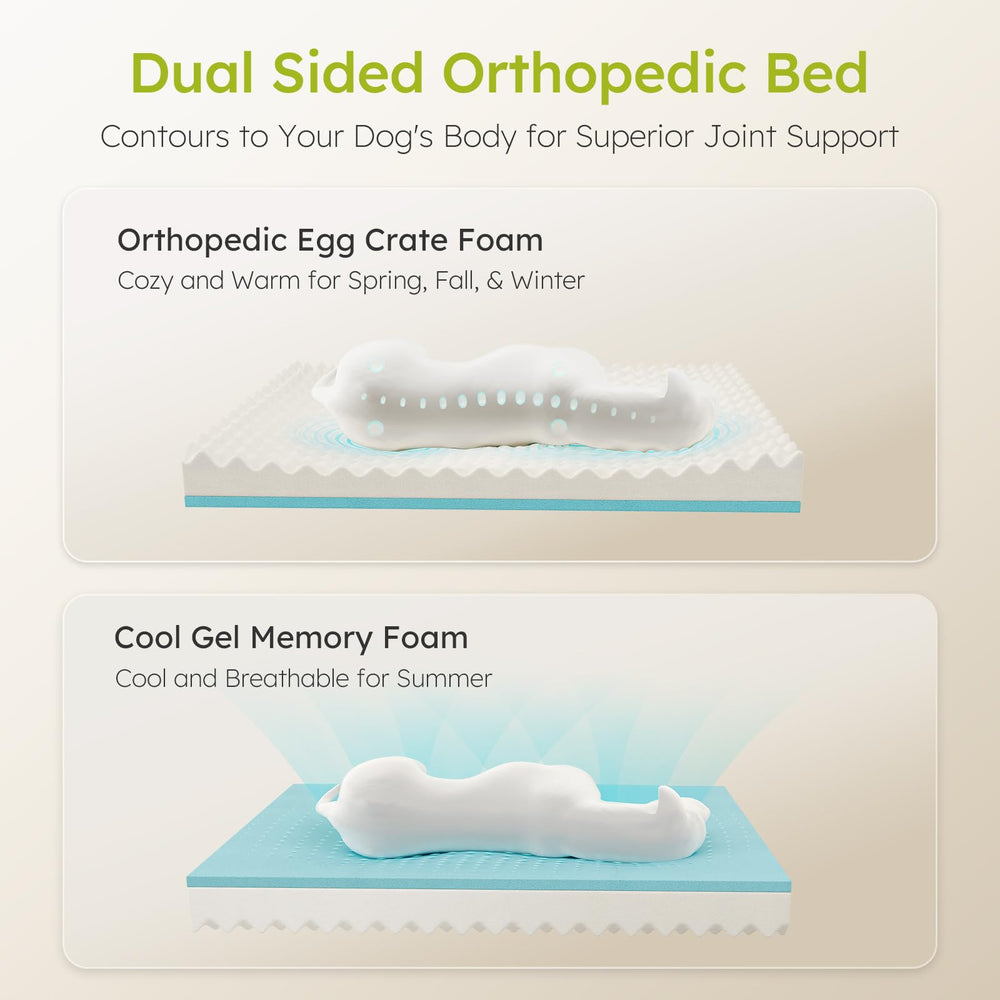 CWAWZ bed features cooling gel foam for a cooler sleeping surface.