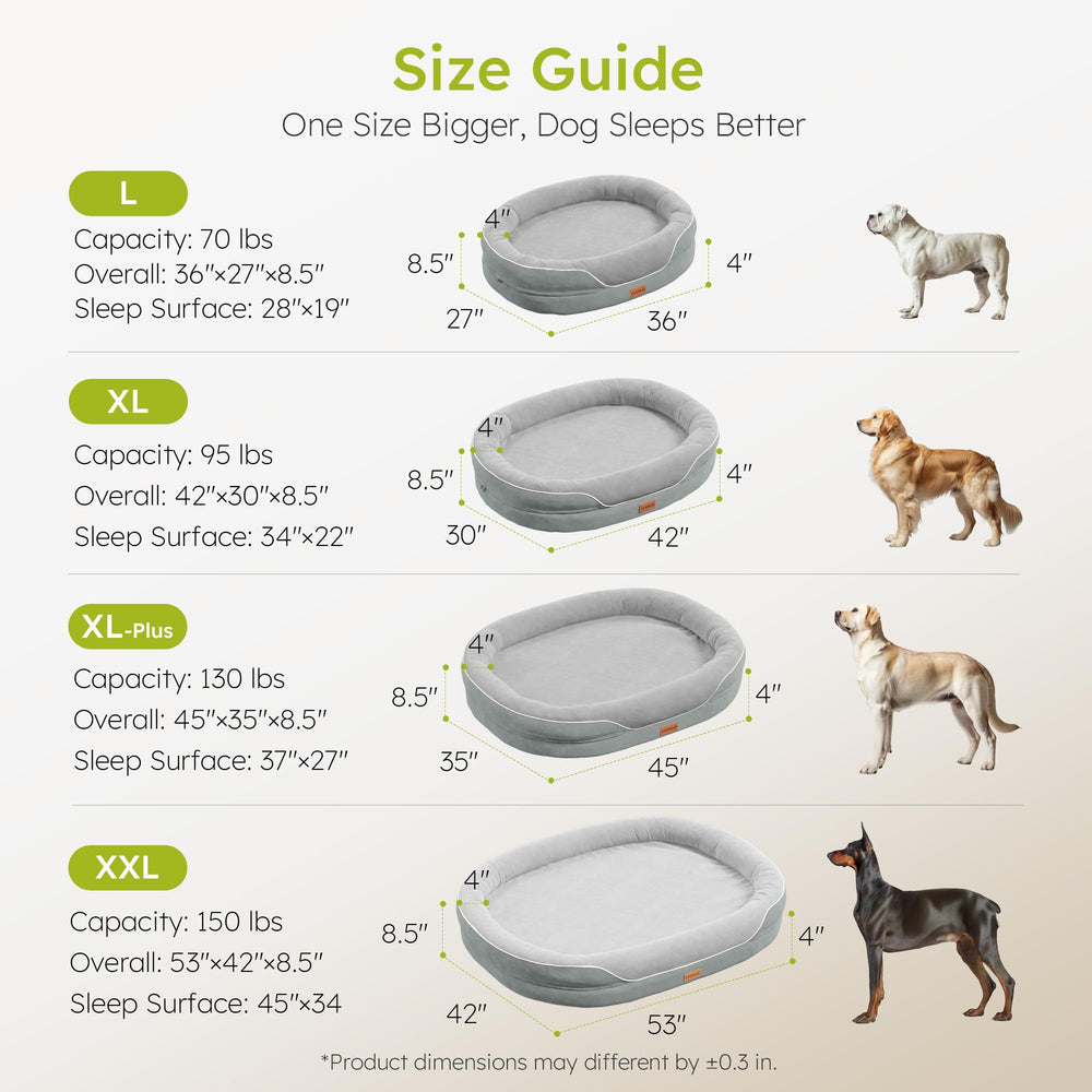 CWAWZ large orthopedic-dog bed machine-washable cover for easy cleaning.