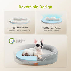 CWAWZ large orthopedic dog bed showing wrap-around bolsters for head support during rest.