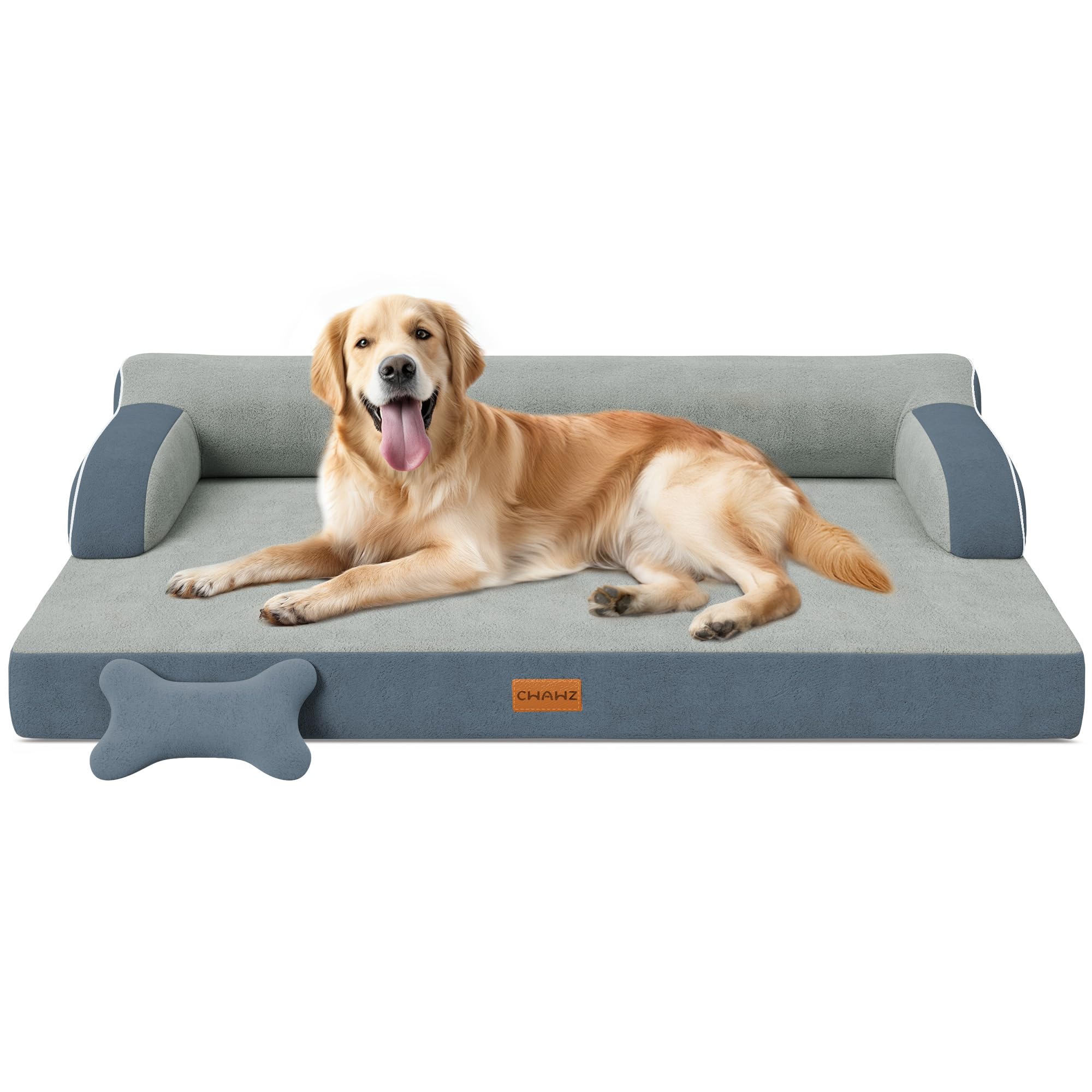 CWAWZ XL orthopedic dog bed with foam detail provides strong support and even weight distribution.