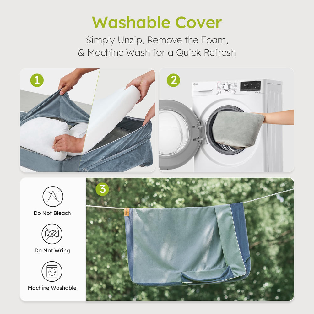 CWAWZ XL non-slip bottom keeps bed in place on slick floors.