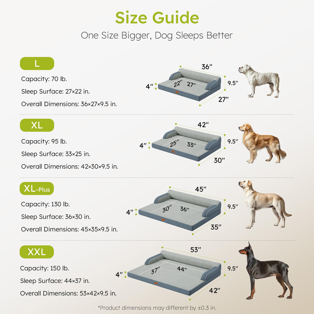 CWAWZ XL size fits large breeds needing a sturdy, roomy resting spot.