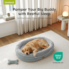 CWAWZ XL orthopedic dog bed with removable washable cover for easy care