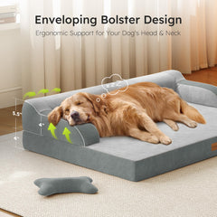 CWAWZ XL orthopedic dog bed waterproof cover closeup shows spill-resistant fabric.