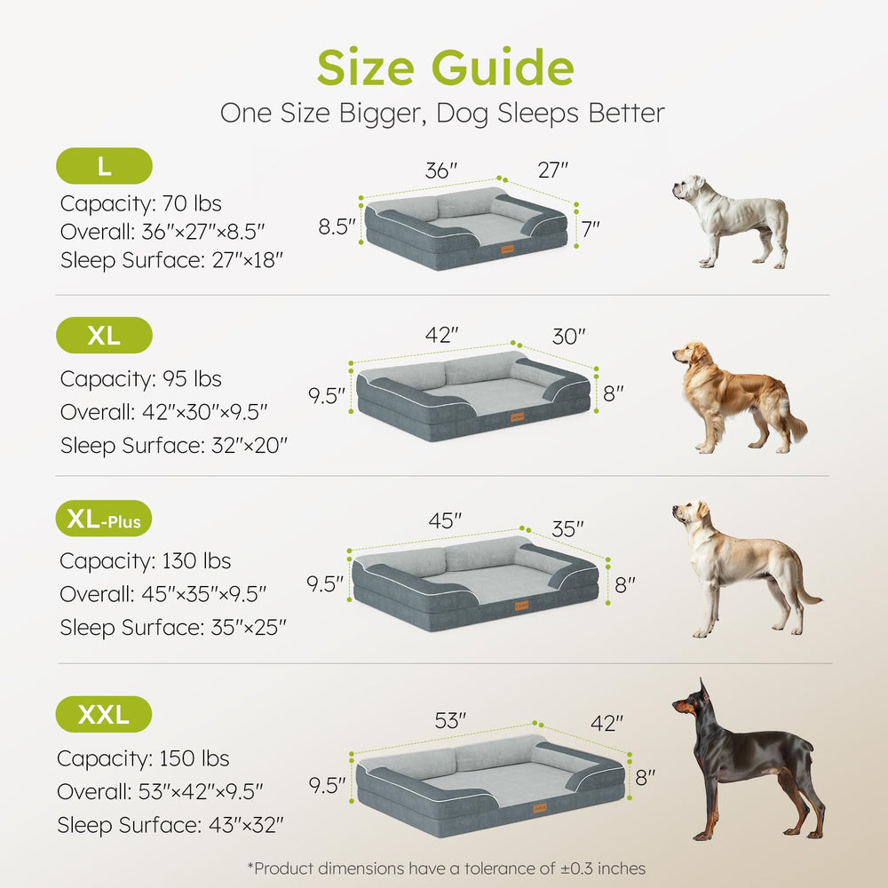 CWAWZ XXL dog bed 53-inch-size suits extra-large breeds comfortably.