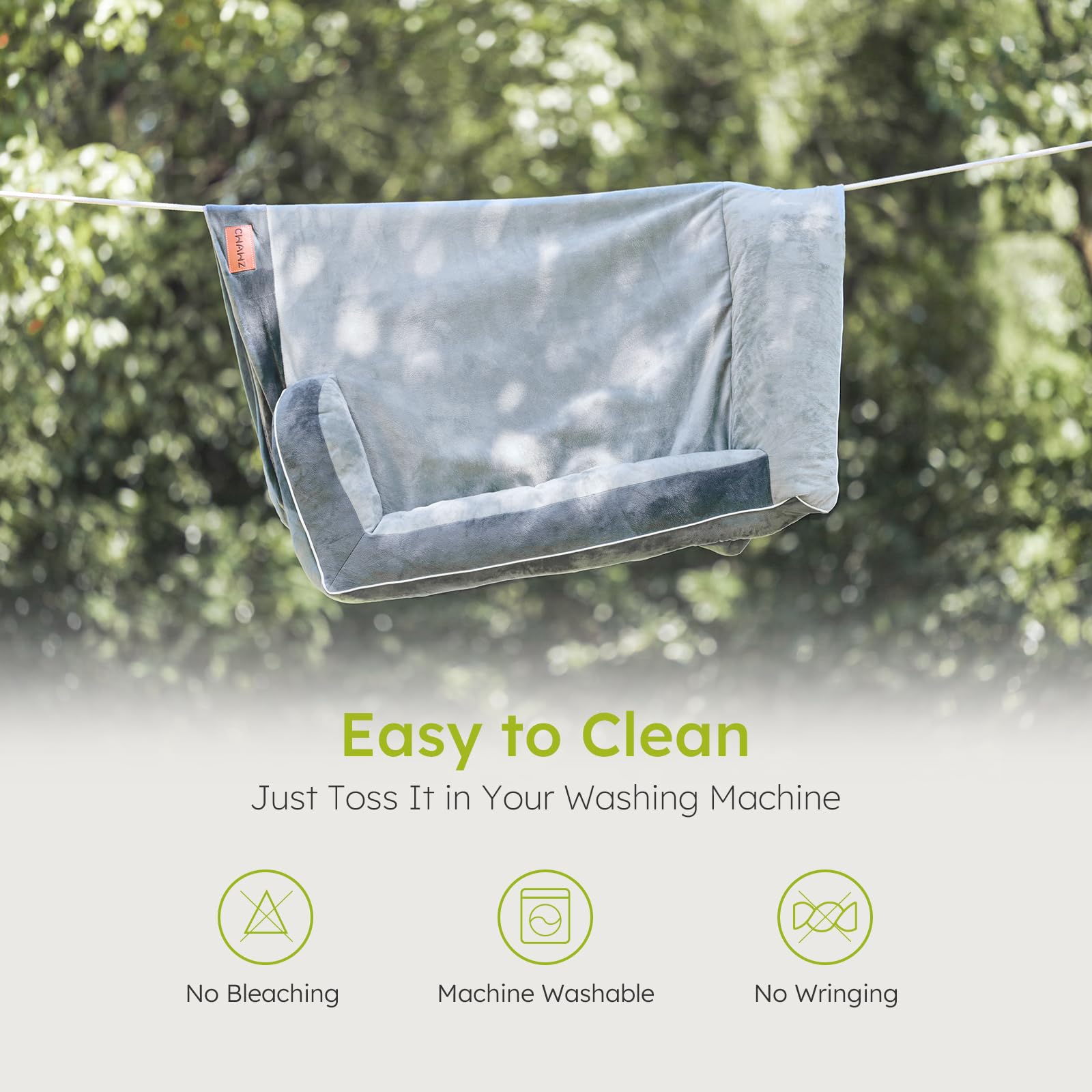 CWAWZ XXL dog bed dark-gray-velvet adds soft comfort with chic home style.