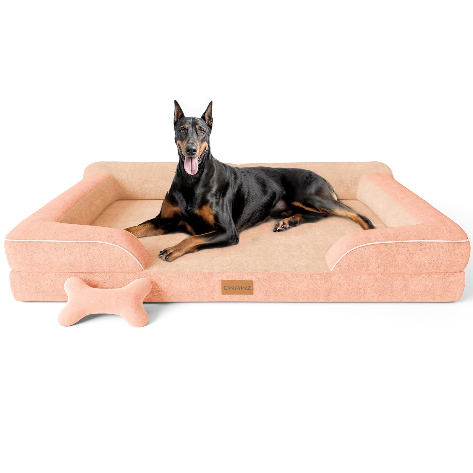 CWAWZ XXL dog bed front view highlighting extra-large space for comfortable joint support