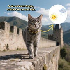 CWYZA Gold Cat Chain Collar extension chain highlights adjustable fit for various cat sizes