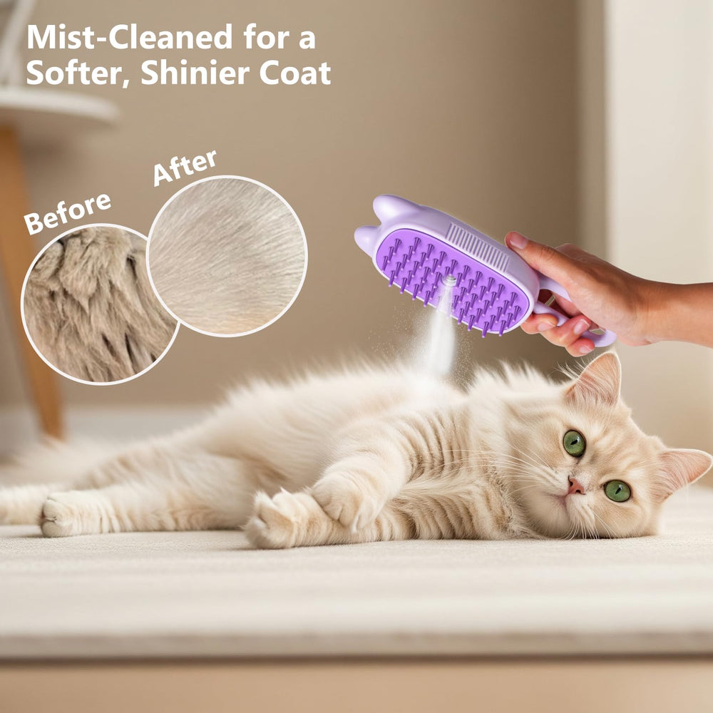 CXCHKK Cat grooming steam brush battery-powered for quick sessions.