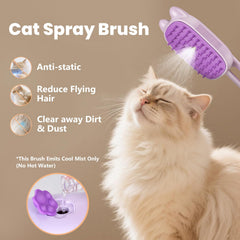 CXCHKK Cat Steam Brush mist spray function for gentle, static-reducing grooming.