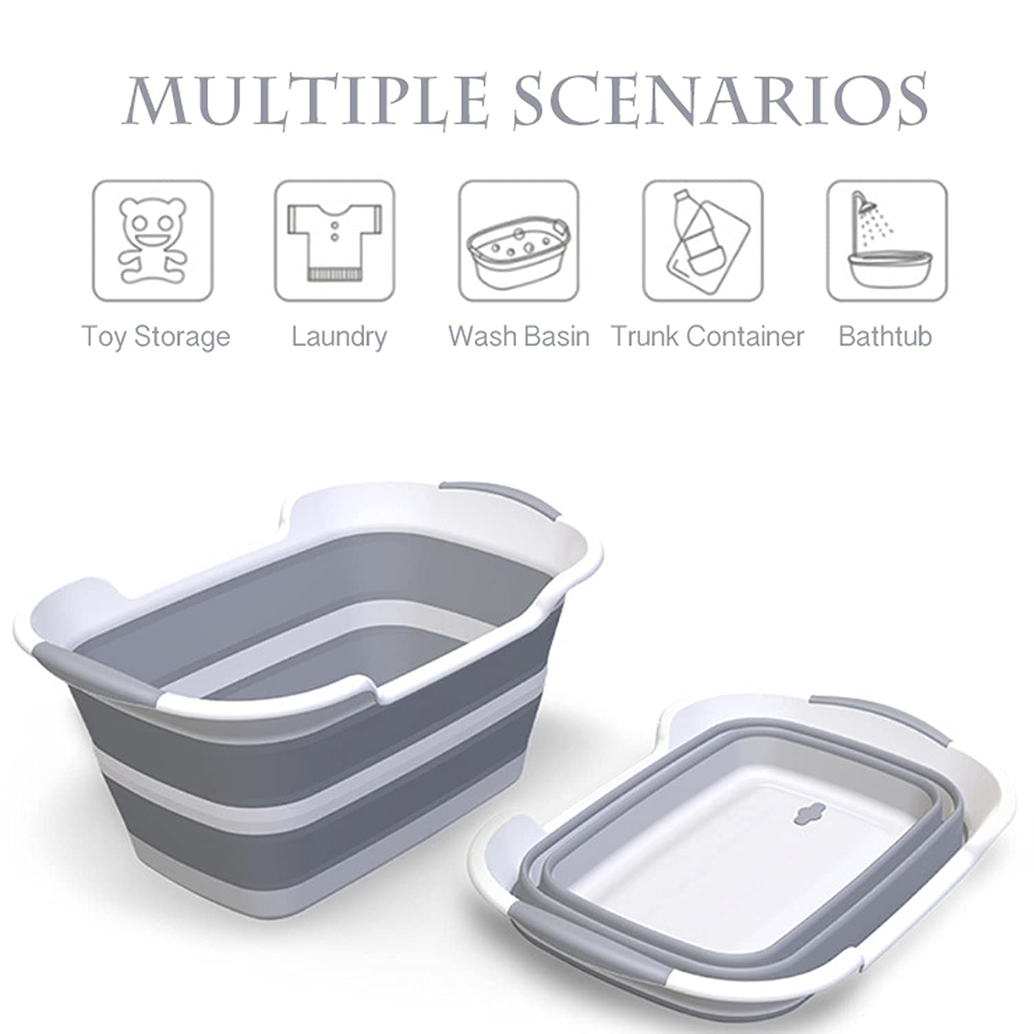 Cyanoe collapsible pet bathtub stored on wall for compact storage.