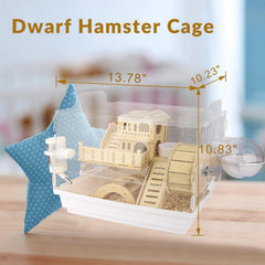 Cycodo 8-in-1 acrylic hamster cage 2-tier design expands play space