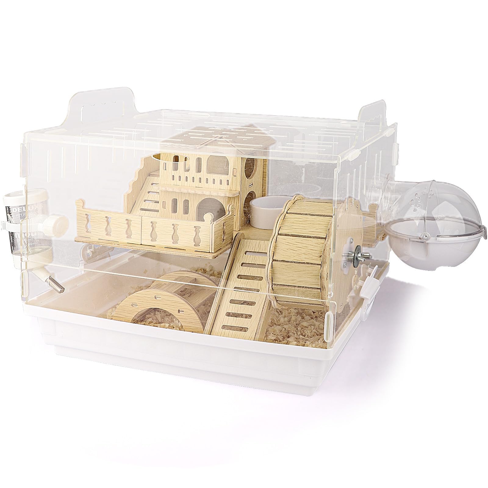 Cycodo 8-in-1 acrylic hamster cage front view shows clear visibility for watching your pet