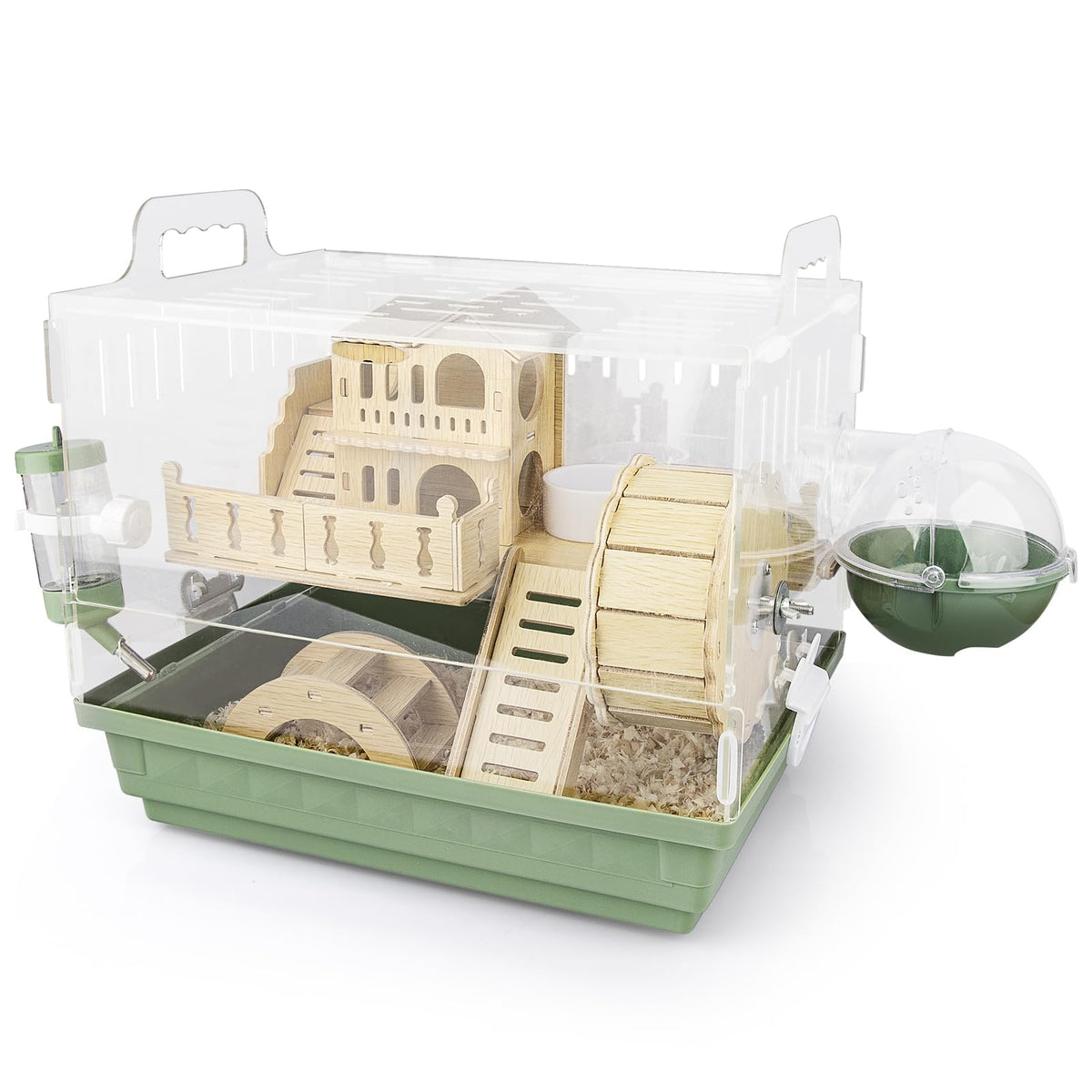 Cycodo 8in1 hamster cage front view with clear visibility for quick observation.