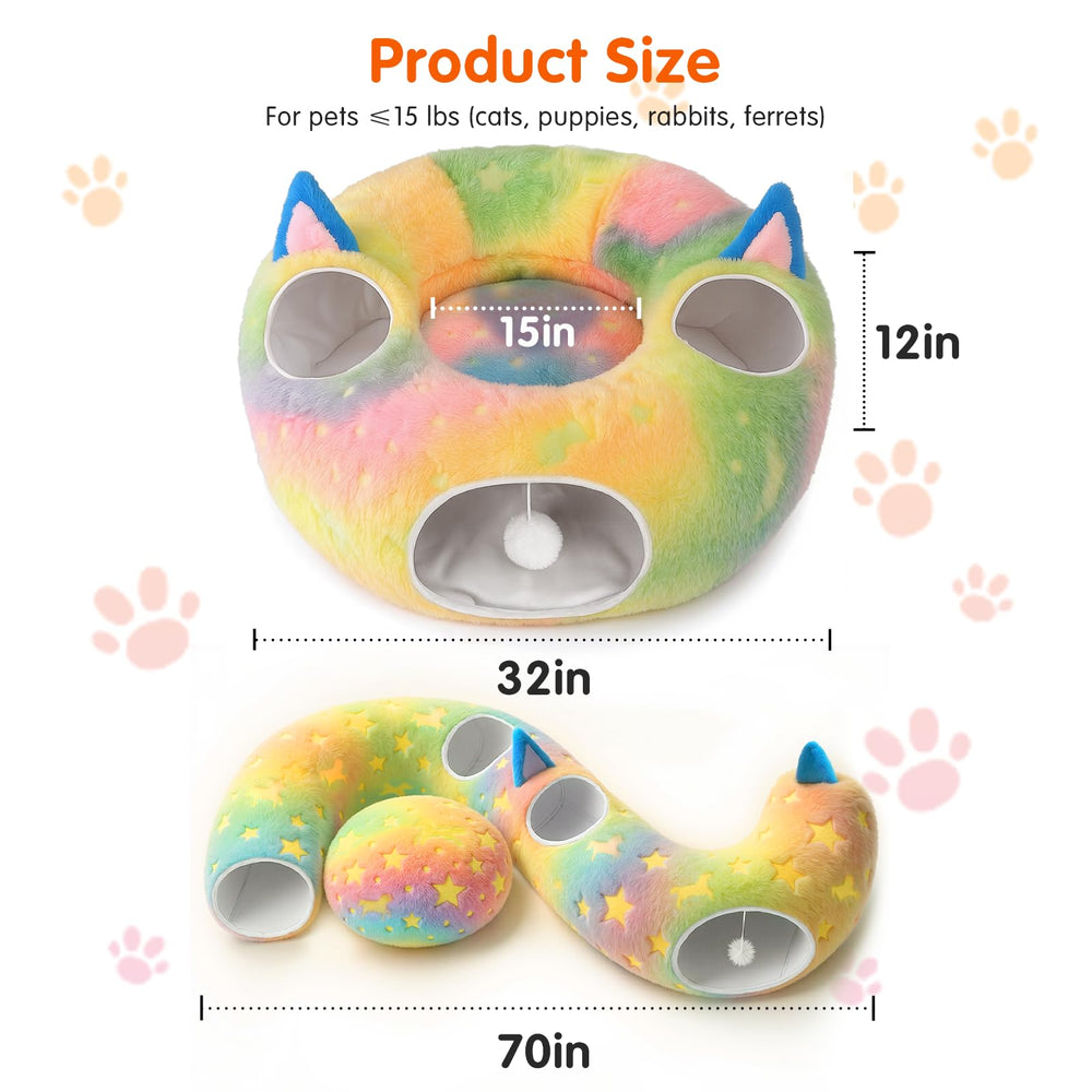 Cycodo cat tunnel bed multi-hole design with two entrances boosts interactive fun.