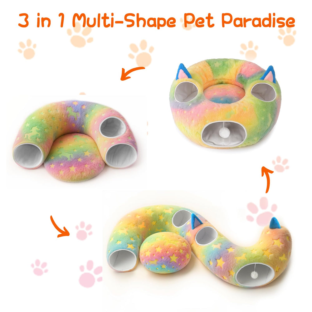 Cycodo cat tunnel bed soft claw-proof textile provides durable, easy-care comfort.