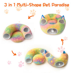 Cycodo cat tunnel bed soft claw-proof textile provides durable, easy-care comfort.