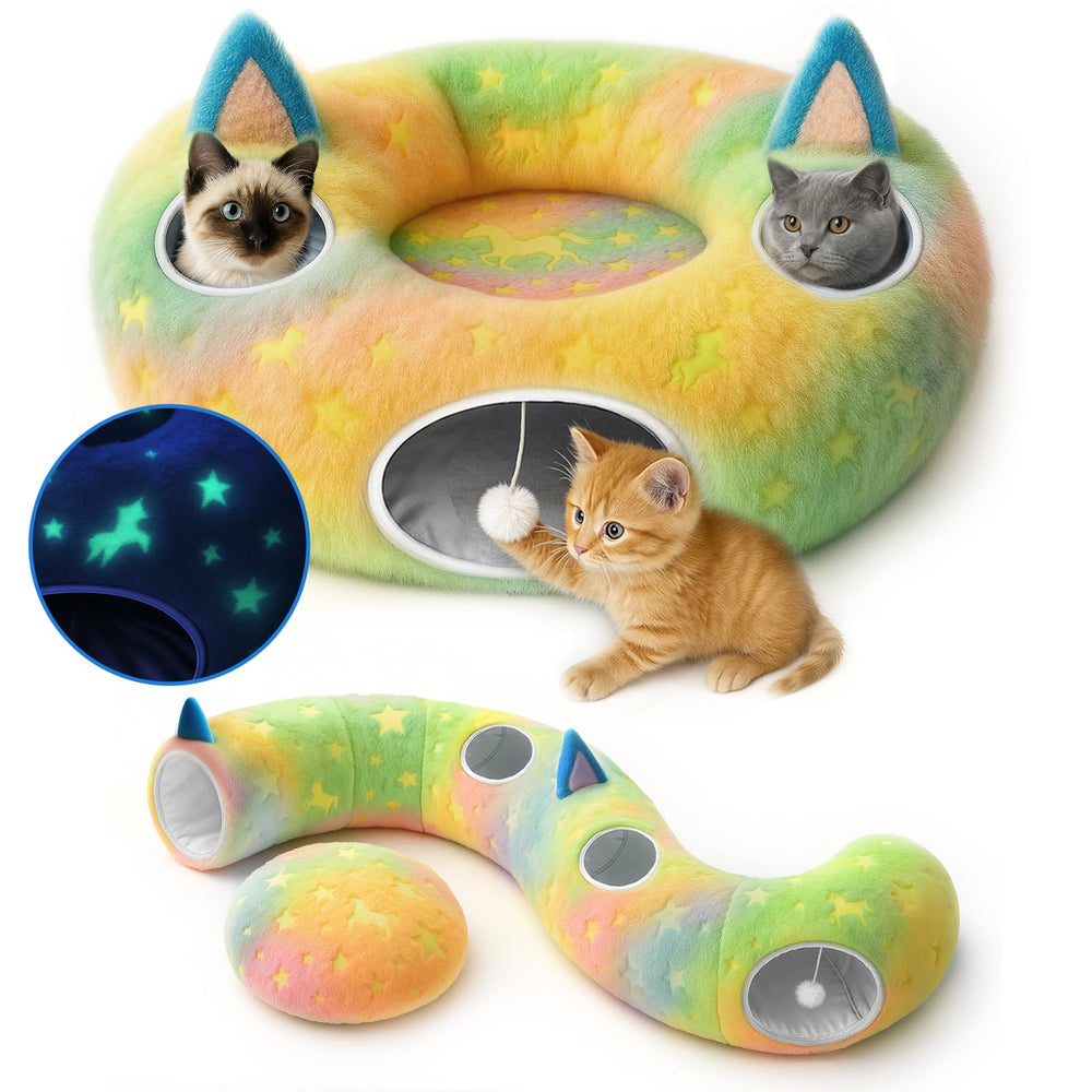 Cycodo indoor cat tunnel bed donut view offers a cozy hideaway for kittens.