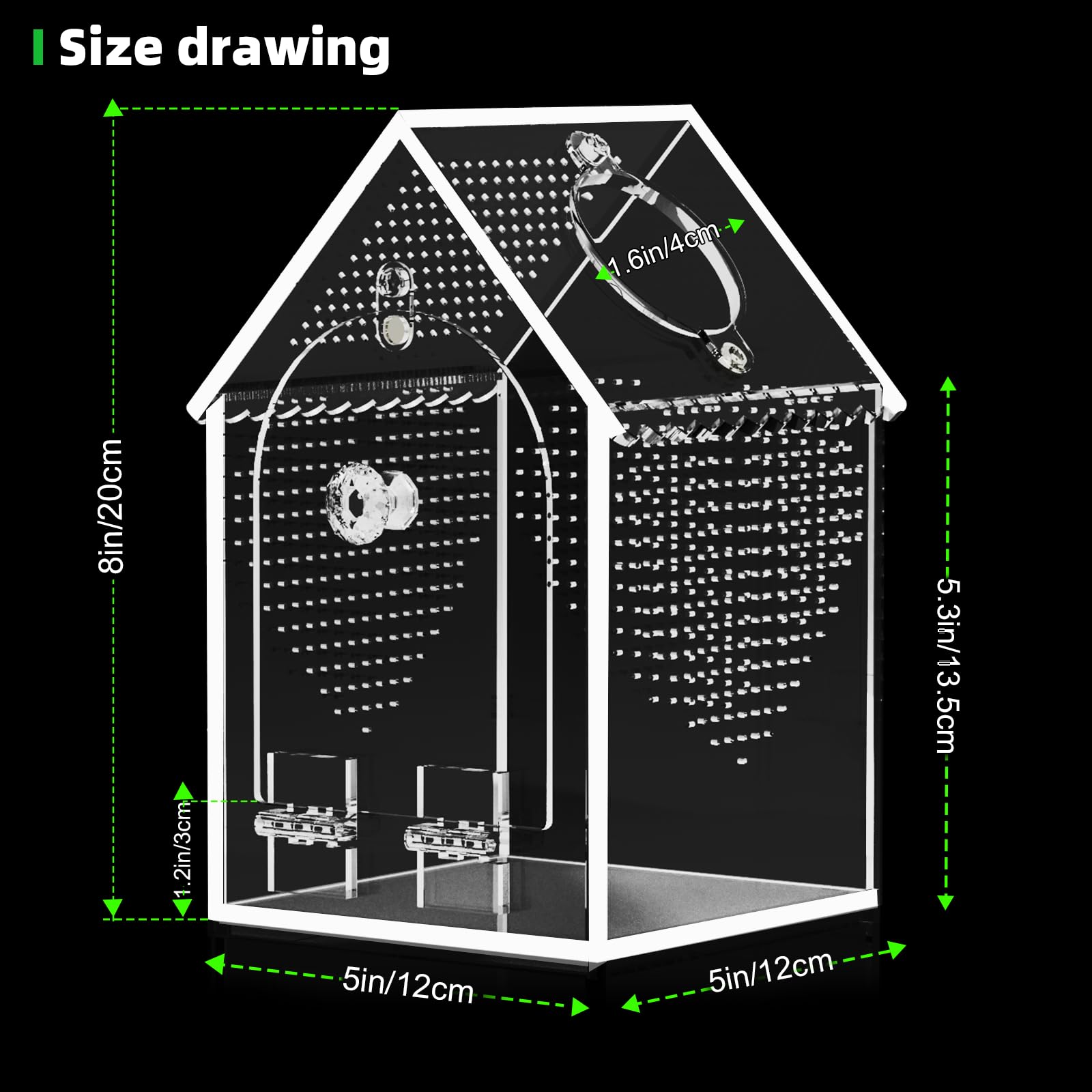 Cycodo jumping spider enclosure thickened acrylic offers crystal clarity for easy pet monitoring