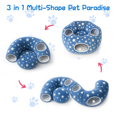 Cycodo tunnel bed glow-night starry blue illuminates nighttime play and guides pets safely